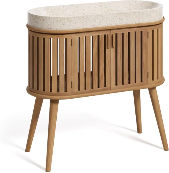 Rokia, Badkamerkast, natuurlijk, H90x90x40 cm, massief hout