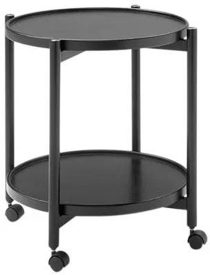 Thomsen Furniture James serveerwagen - zwart gebeitst eiken - Ø 50 cm