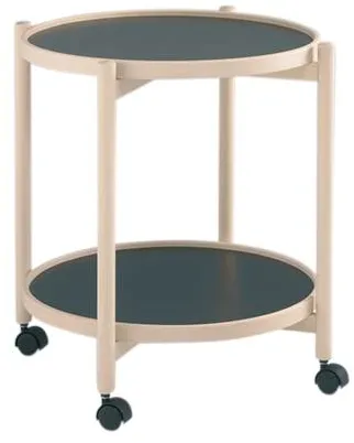 Thomsen Furniture James serveerwagen - beuk/melamine - natuurlijke beuk - Ø50 cm