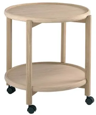 Thomsen Furniture Hudson serveerwagen - Eik/Eik - Gelakte eik - Ø55 cm