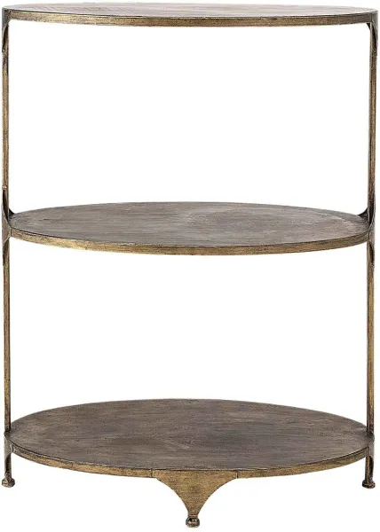 CREATIVE COLLECTION bartafel - messingmetaal, 2 planken, ovaal