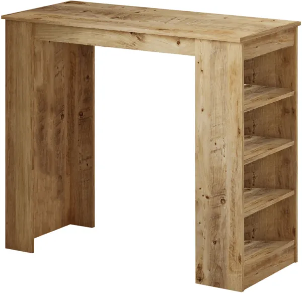 NORDVÄRK ST1 bartafel met 3 planken - natuurlijke melamine (120x51,6)