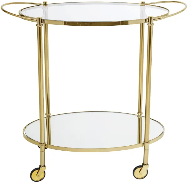 Nordic, Bartafel/serveertafel met wielen, verguld