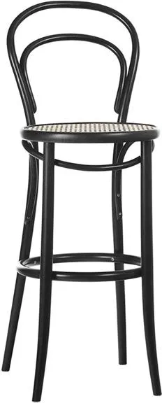 TON No 14 Barkruk 61 cm Rotan/Zwart
