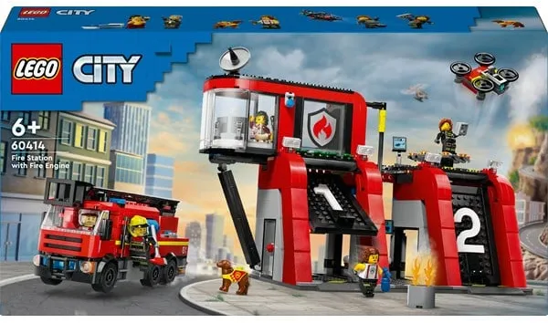 LEGO City 60414 Brandweerkazerne met brandweerwagen