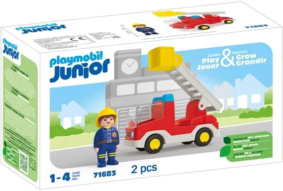 Playmobil 1.2.3 - Junior Brandweerwagen met ladder