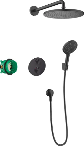 Hansgrohe Croma 280 douchesysteem met Ecostat S, mat zwart