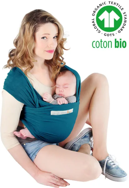 Basic biologische rekbare draagdoek blauw