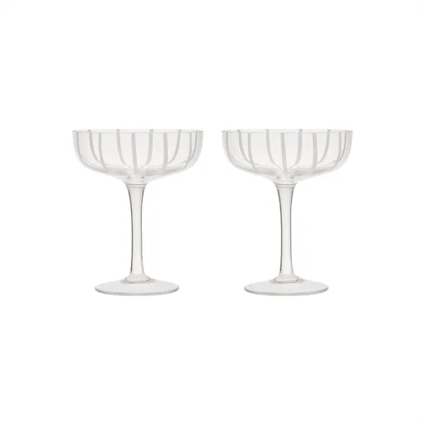 OYOY LIVING Mizu Coupeglas - 2 stuks - Helder Glas