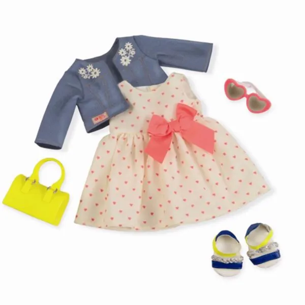 Our Generation Poppenkleding Deluxe - Jurk met Hartjes