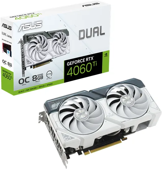 ASUS GeForce RTX 4060 Ti DUAL OC White - 8GB GDDR6 RAM - Grafische kaart