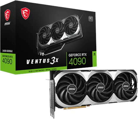 MSI GeForce RTX 4090 VENTUS 3X E OC - 24GB GDDR6X RAM - Grafische Kaart