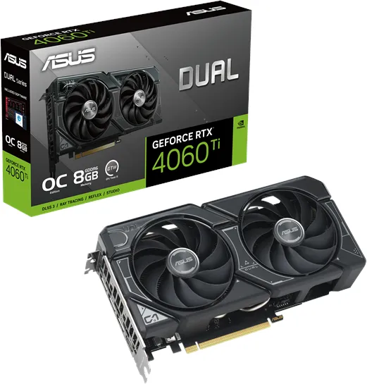 ASUS GeForce RTX 4060 Ti DUAL OC - 8GB GDDR6 RAM - Grafische Kaart