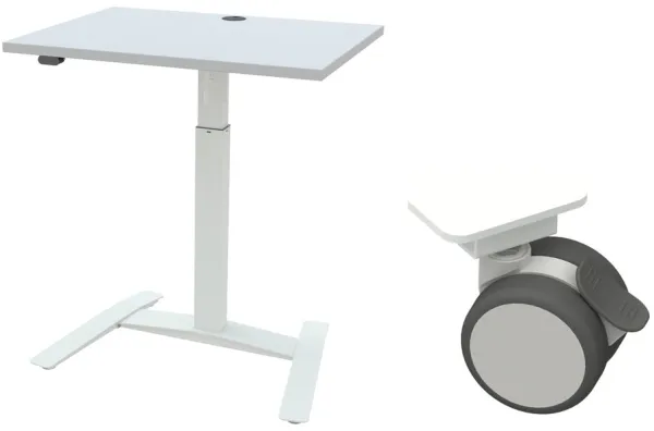 Enkelpoot verstelbare tafel - Wielen