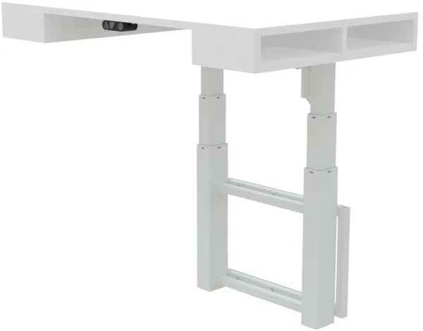 Witte wandkast met verstelbaar bureau