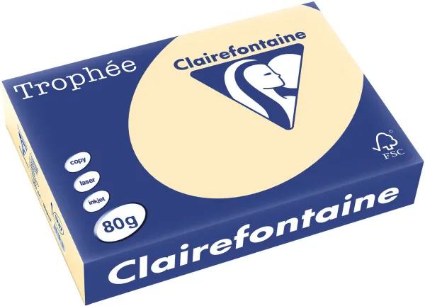 Q-connect Trophee kopieerpapier A4 80g pastelgeel