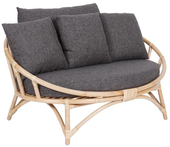 Muscat 2 pers. loungesofa donkergrijs 127x102x70cm