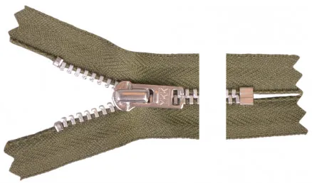 YKK Ritsluiting Aluminium 12cm 4mm Army