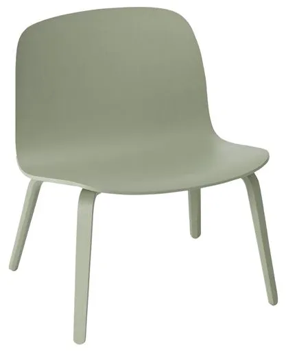 Muuto Visu fauteuil met houten onderstel stofgroen