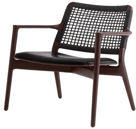 Vipp 488 Cabin Fauteuil Zwart Leer/Donkere Eik