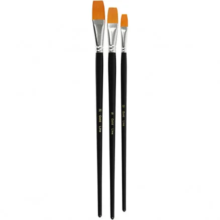 Gold Line penseel, L: 30-33 cm, B: 12-20 mm, plat, 3 st./1 pk.