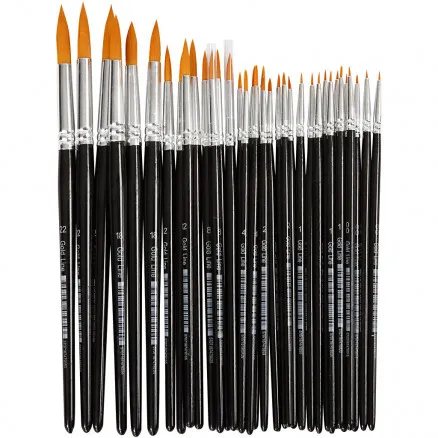Gold Line penseel, L: 17-21,5 cm, B: 1-7 mm, rond, 36 st./1 pk.