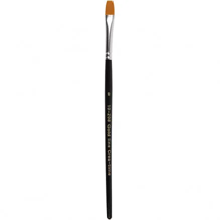 Gold Line penseel, L: 18,5 cm, B: 8 mm, plat, 12 st./12 pk.