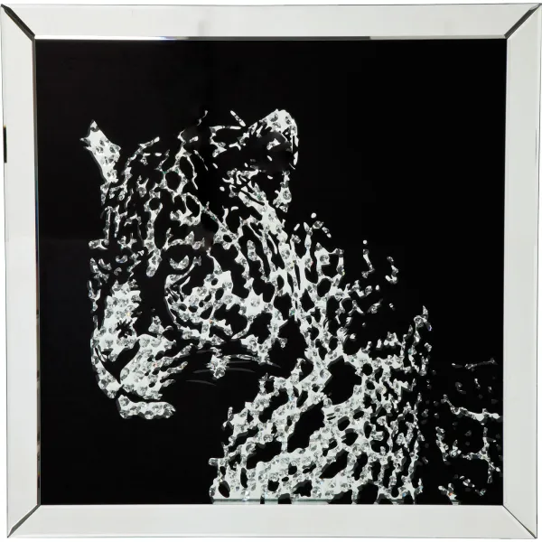 KARE DESIGN Poster, Mirror Leopard - Multicolor, met frame, (80x80cm)