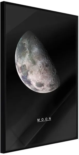 ARTGEIST Poster met lijst - The Solar System: Moon Goud met passe-partout 20x30