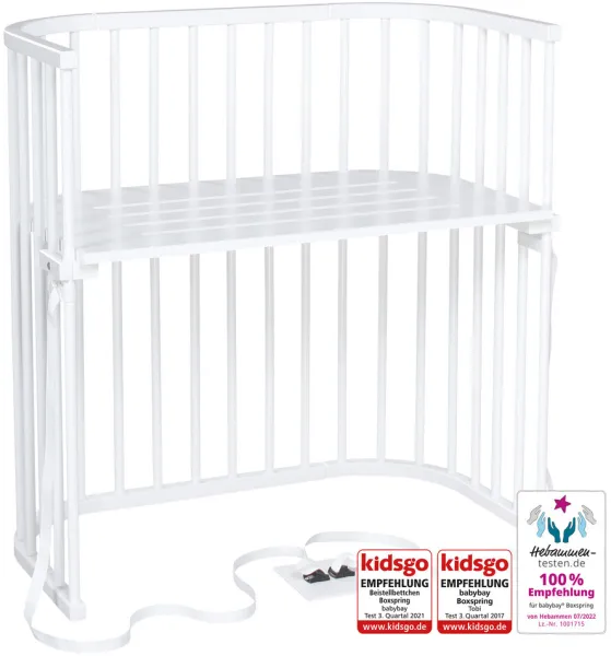 Boxspring bedside crib - Wit