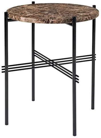 GUBI TS Bijzettafel Rond Ø40 Zwart/Bruin Emperador Marmer