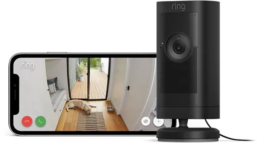 Ring Stick Up Cam Pro buitencamera met stroomadapter, Zwart