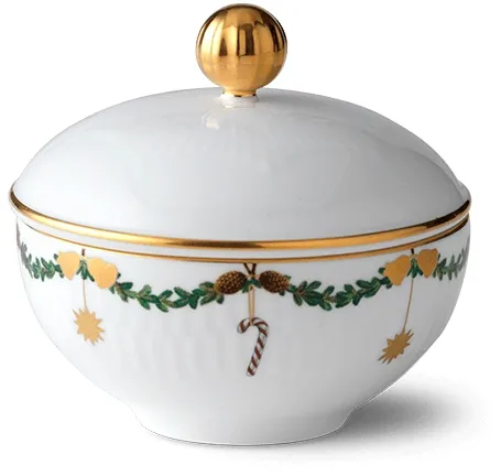 Royal Copenhagen Stjerne Riflet Jul suikerpot - 15 cl