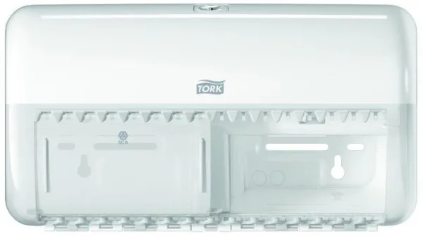 Tork Twin dispenser, voor toiletpapier, 2 rollen, wit, T4