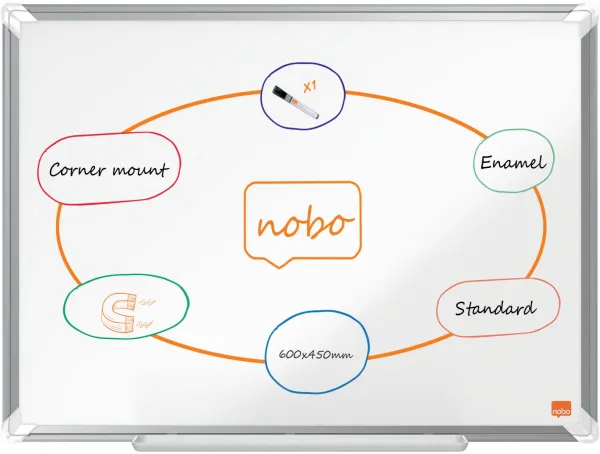 Nobo Premium Plus geëmailleerd whiteboard 60x45cm wit