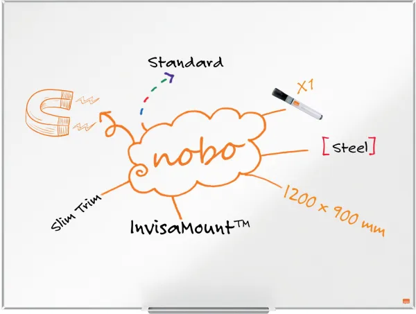 Nobo Impression Pro stalen whiteboard 120x90cm wit