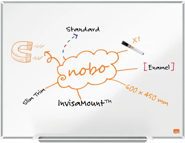 Nobo Impression Pro geëmailleerd whiteboard 60x45cm wit